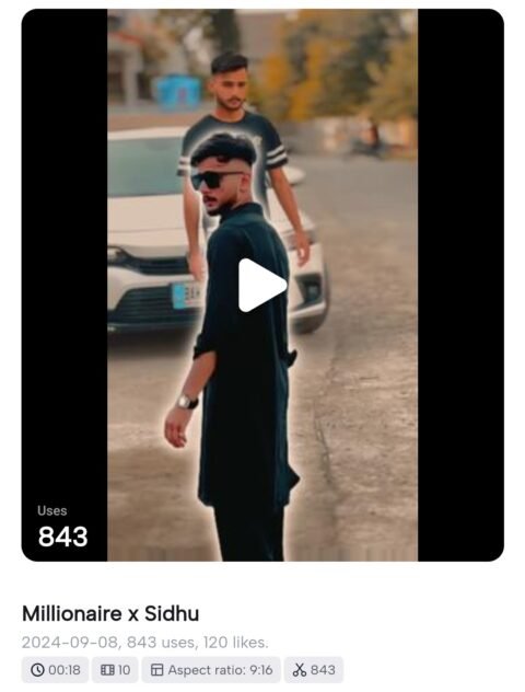 Millionaire X Sidhu MooseWala CapCut Template