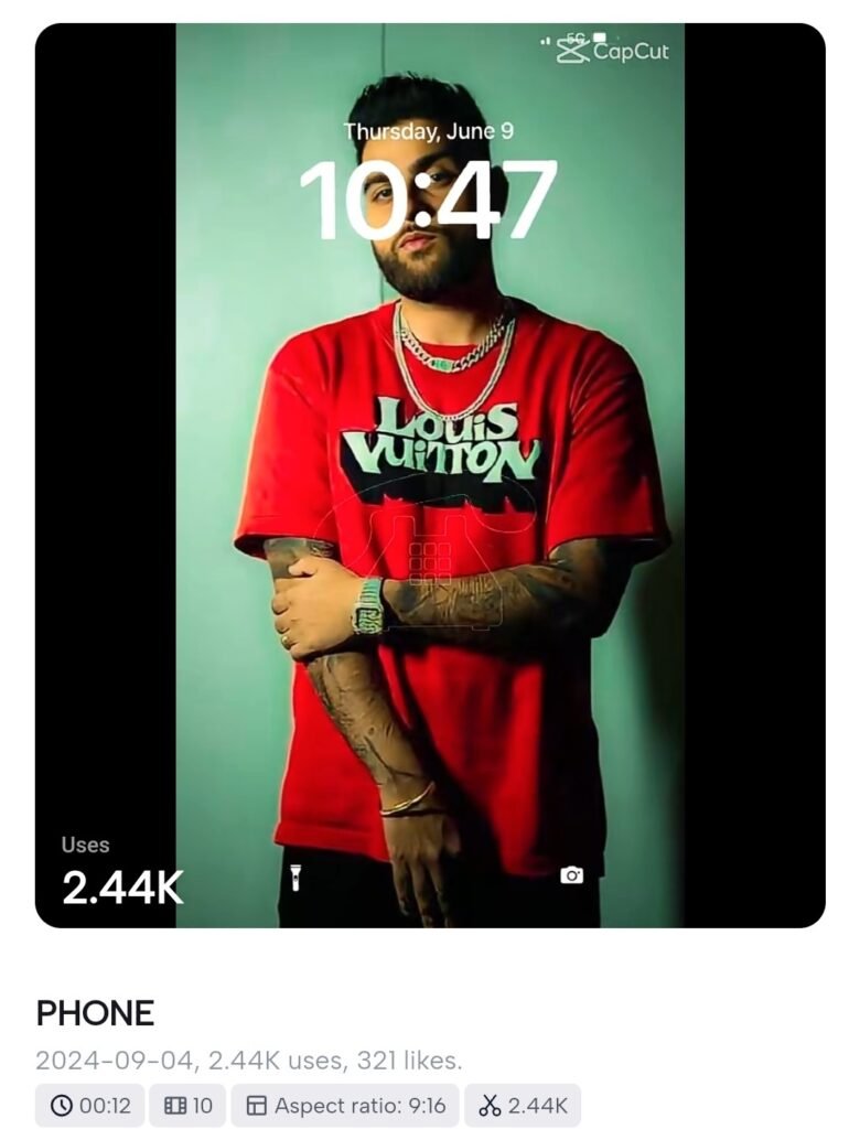 Karan Aujla Phone CapCut Template 1 Karan Aujla Phone CapCut Template