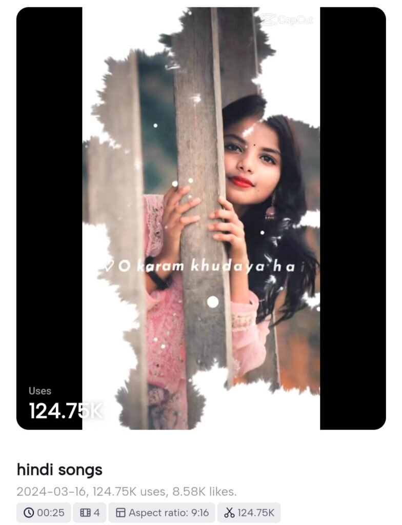 Hindi Lyrics CapCut Template 10 Hindi Lyrics CapCut Template Link 2024 (Trend)