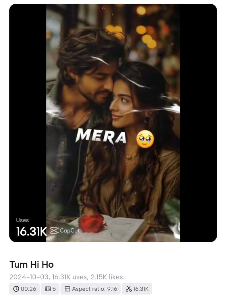 Hindi Lyrics CapCut Template 3 Hindi Lyrics CapCut Template Link