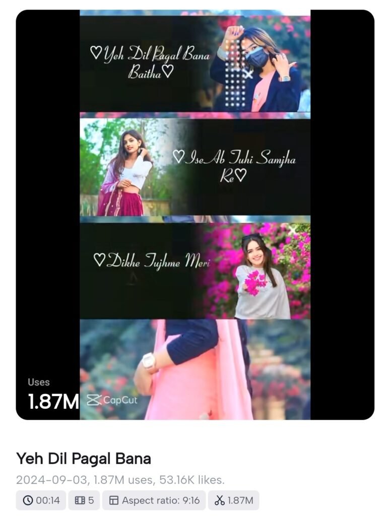 Hindi Lyrics CapCut Template 1 Hindi Lyrics CapCut Templates