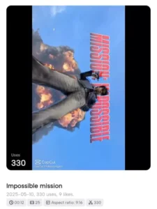 Mission Impossible CapCut Template 4 Mission Impossible CapCut Template Link 2025