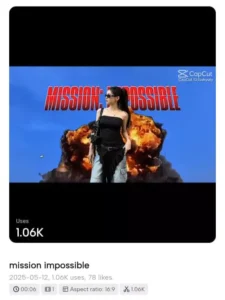 Mission Impossible CapCut Template 2 Mission Impossible CapCut Template Link