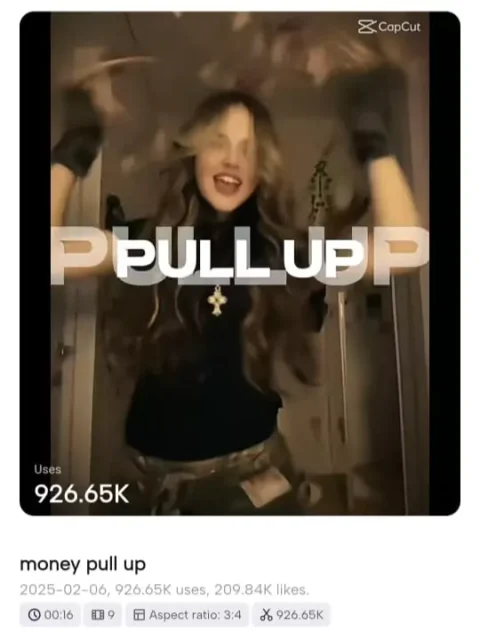 Money Pull Up CapCut Template - 2025