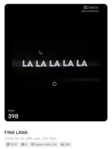 Fina Lana CapCut Template 4 Fina Lana CapCut Template Link 2025